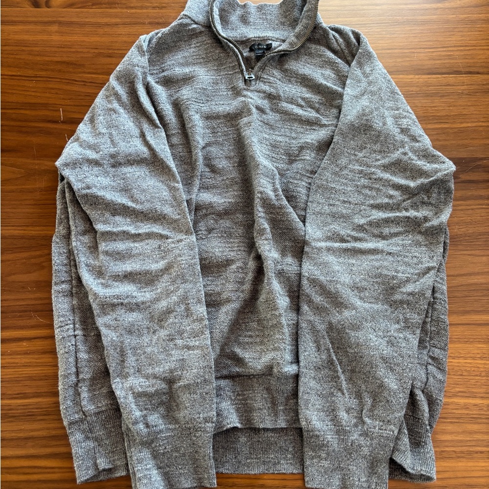 JCrew Gray Half-Zip Men's Sweater